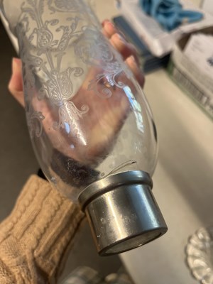 Lot 17 - A pair of Baccarat glass storm lanterns