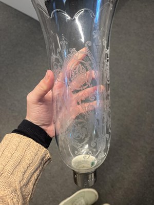 Lot 17 - A pair of Baccarat glass storm lanterns