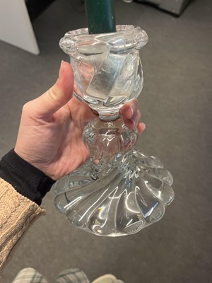 Lot 17 - A pair of Baccarat glass storm lanterns