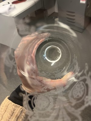 Lot 17 - A pair of Baccarat glass storm lanterns