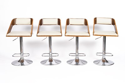 Lot 61 - A set of four modernist bar stools