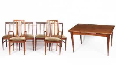 Lot 46 - A teak rectangular extending dining table and a set of four matching chairs