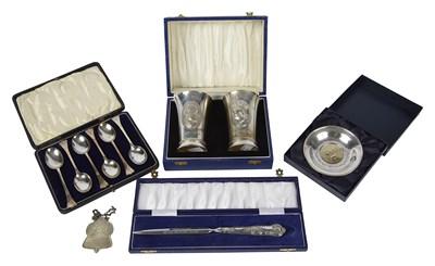 Lot 595 - Royal Interest: A pair of silver beakers