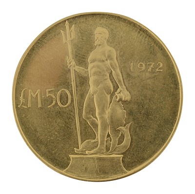 Lot 707 - A Malta fifty pound gold coin