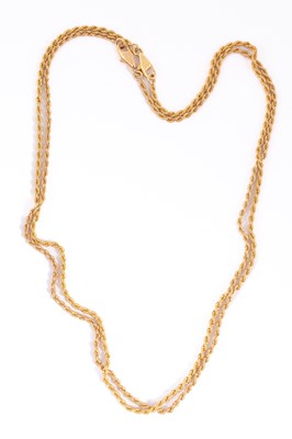 Lot 48 - Two 9ct yellow gold ropetwist necklaces