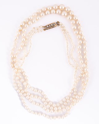 Lot 61 - A two-row cultured pearl necklace