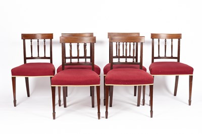 Lot 789 - A set of six Regency style mahogany dining chairs