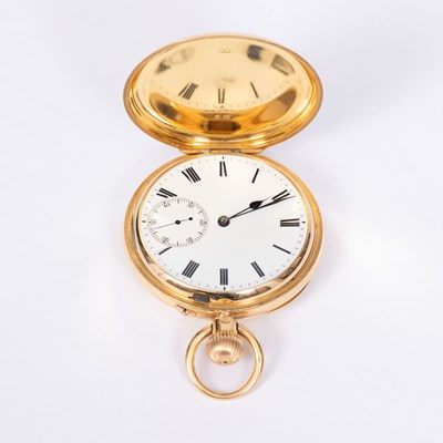 Lot 681 - A 18ct gold cased hunter pocket watch