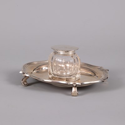 Lot 78 - A silver inkstand