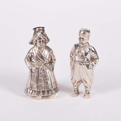 Lot 30 - A novelty silver salt and pepper