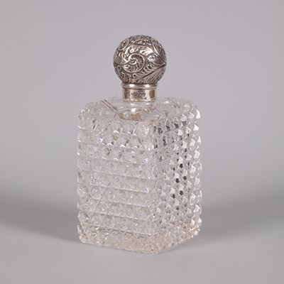 Lot 76 - A Victorian silver-mounted cut glass scent bottle
