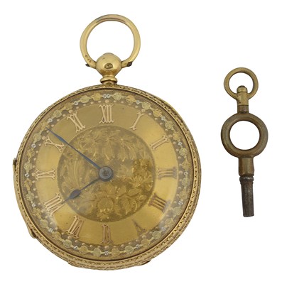 Lot 684 - A Victorian 18ct gold cased open-faced pocket watch