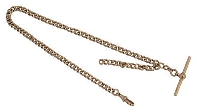 Lot 672 - A 9ct rose gold curb-link watch chain