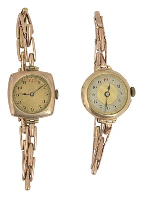 Lot 686 - Two early 20th Century 9ct rose gold cased wristwatches