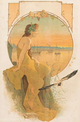 Lot 137 - An Art Nouveau Mucha style printer's proof advertising poster