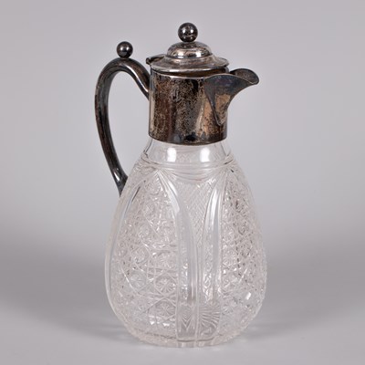 Lot 38 - A Victorian silver-mounted glass claret jug