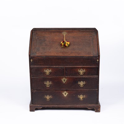 Lot 741 - A George III provincial oak bureau