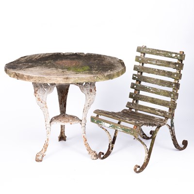 Lot 724 - A rustic garden table