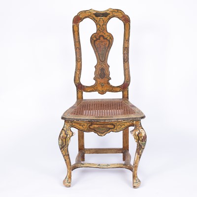 Lot 742 - A Venetian painted side chair