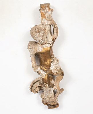 Lot 939 - A carved wooden cherub