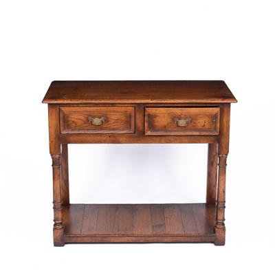 Lot 774 - A small 17th century style oak console table