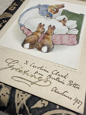 Lot 245 - Beatrix Potter signed ICAA greeting card