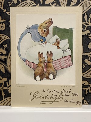 Lot 245 - Beatrix Potter signed ICAA greeting card
