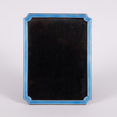 Lot 74 - A silver and blue enamel photograph frame