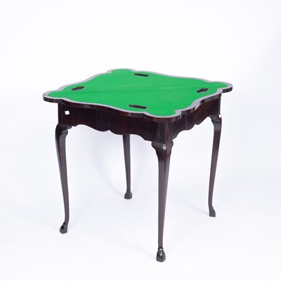 Lot 790 - A George III mahogany fold-over card table
