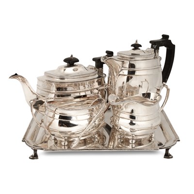 Lot A silver four-piece tea set