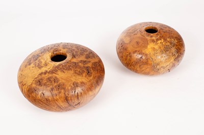 Lot 183 - Two burr oak vases