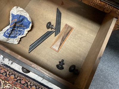 Lot 380 - A Japanese Hakone parquetry and marquetry cylinder roll top bureau