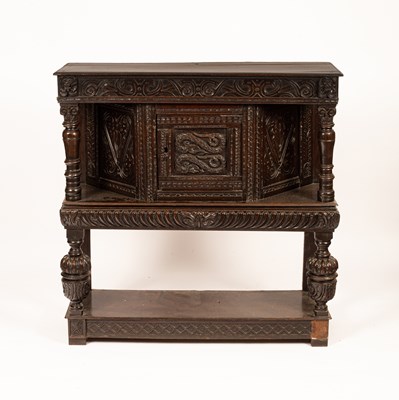 Lot 392 - A Charles I oak livery cupboard