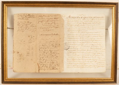 Lot 199 - Three framed French manuscript lease deeds