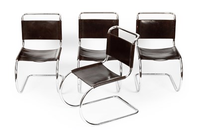 Lot 322 - Four model MR10 dining chairs by Fasem to a Mies van der Rohe design