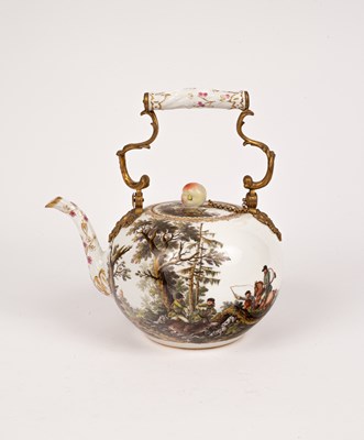 Lot 222 - A Meissen globular kettle