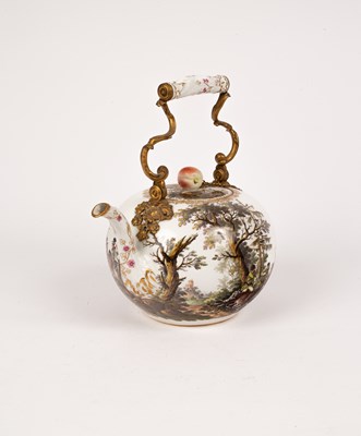 Lot 222 - A Meissen globular kettle