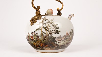 Lot 222 - A Meissen globular kettle