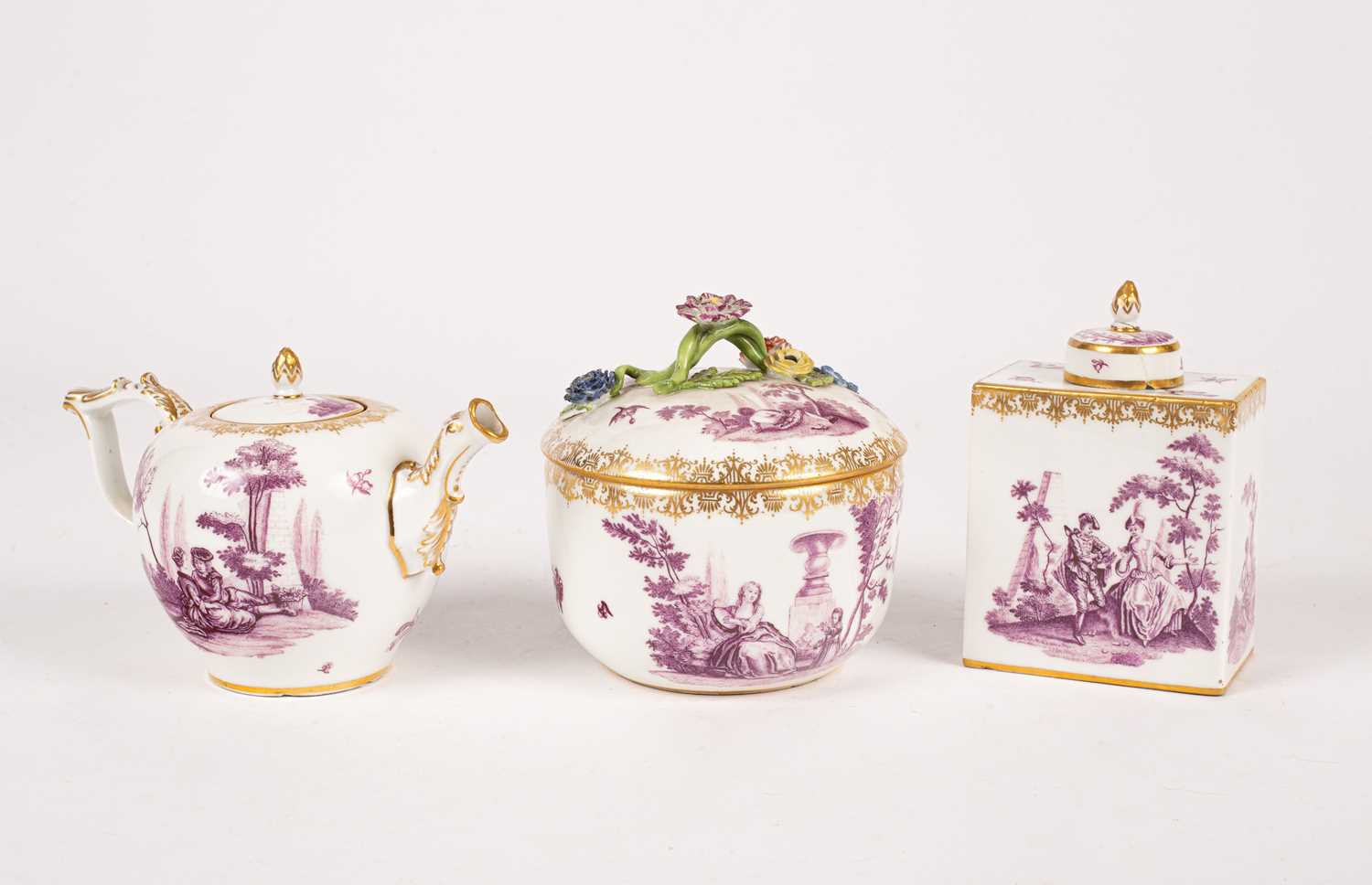 Lot 223 - A Meissen part tea service