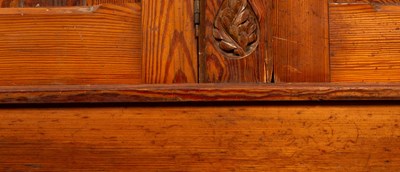 Lot 348 - An Aesthetic movement pitch pine triple wardrobe