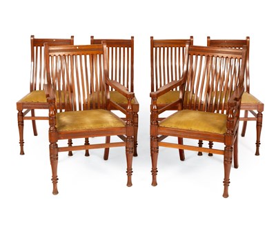 Lot 235 - A set of six Aesthetic movement walnut chairs