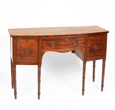 Lot 409 - A George III mahogany bowfront sideboard